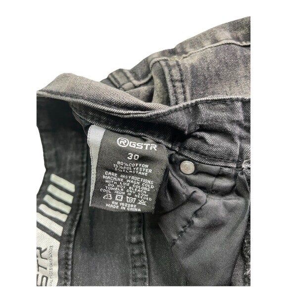 R GSTR Jeans Denim Mens 30x29 Skinny Fit Distressed Acid Washed Patch - Picture 6 of 10